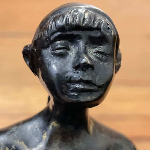 Vintage Bronze Ballerina Statue After Edgar Degas Little Dancer 10” Mid Century - Picture 7 of 14